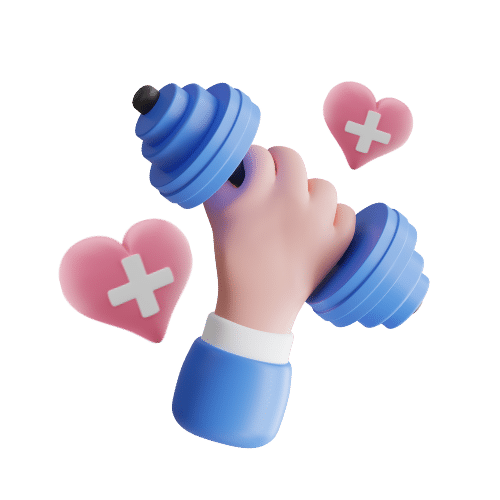 a cartoon of a hand lifting weights